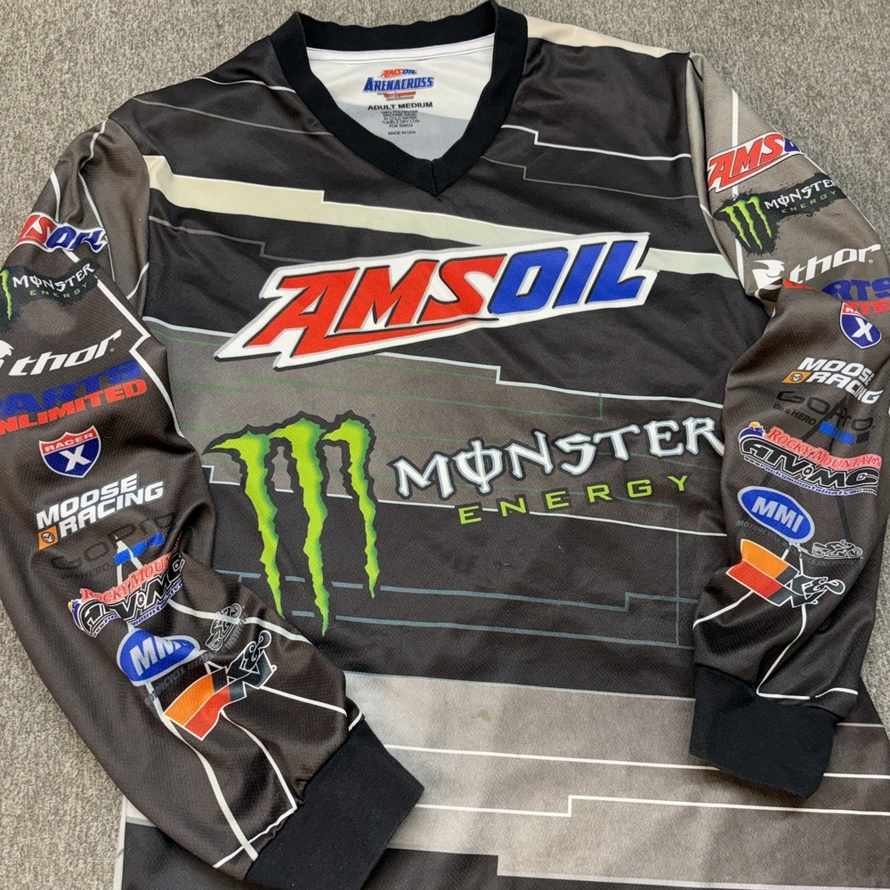 VTG Amsoil Monster Energy Motocross‎ Jersey Men M ArenaCross MX Dirt Bike Racing